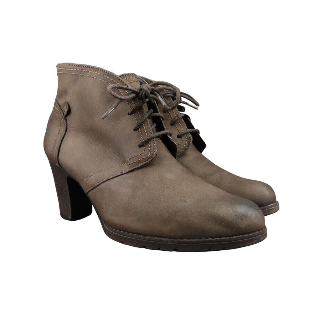 Rockport Shoes Womens 9 Bootie Chukka Lace Up Block Heel Leather Fashion Classic